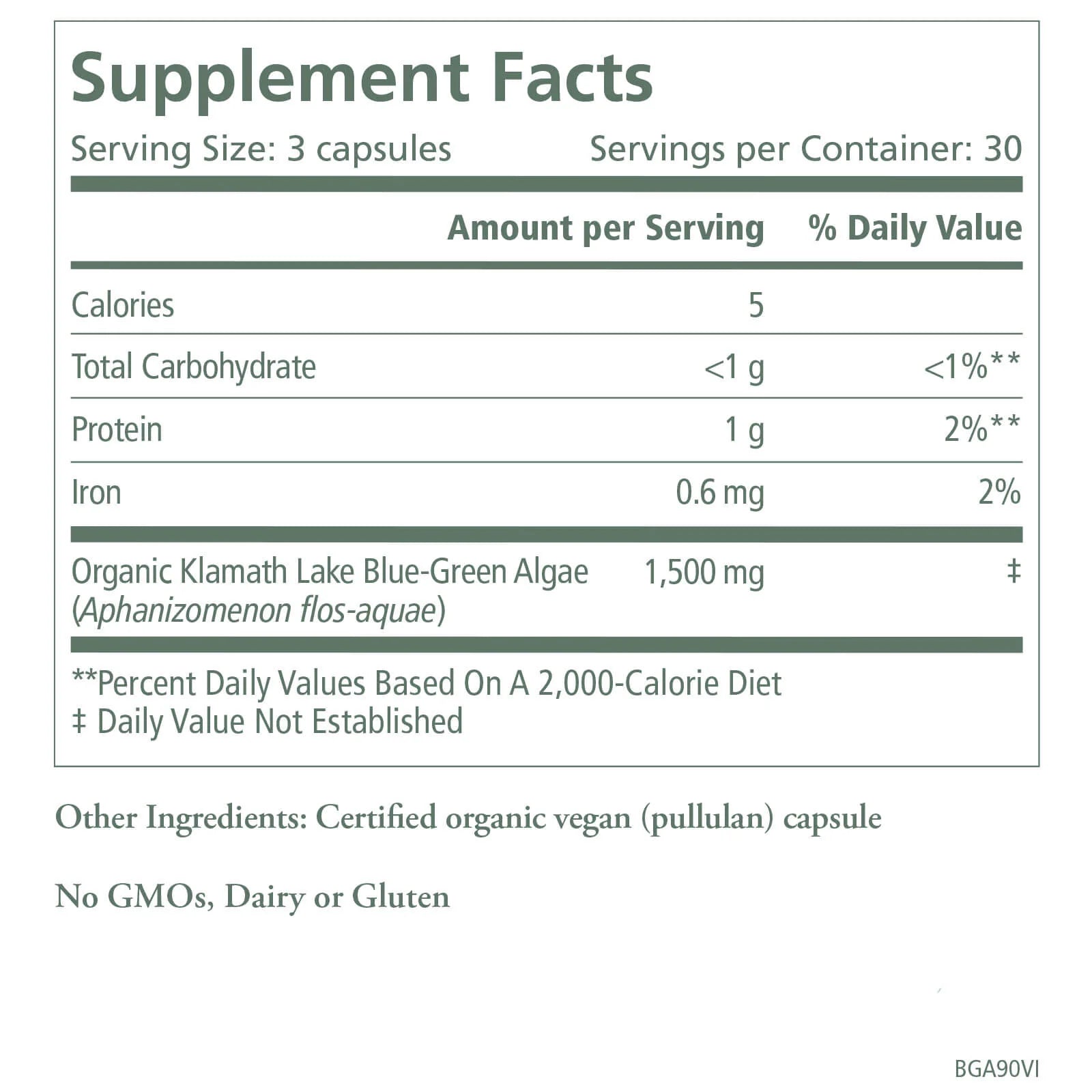 Organic Blue-Green Algae Capsules