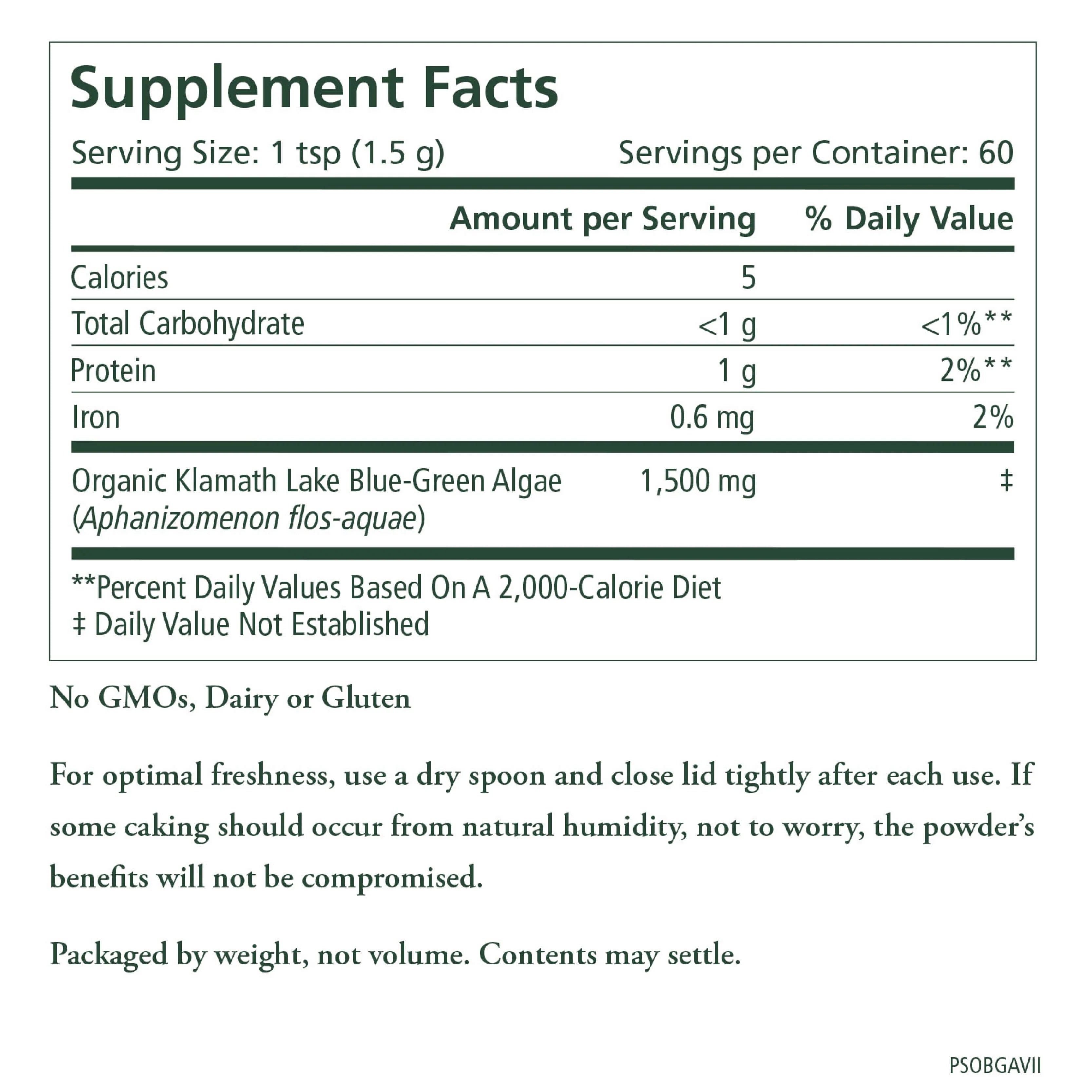Organic Blue-Green Algae Powder