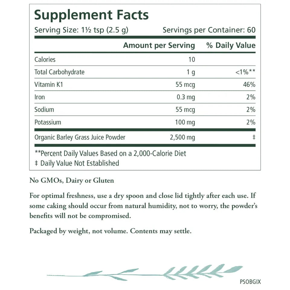 ORGANIC BARLEY GRASS JUICE POWDER