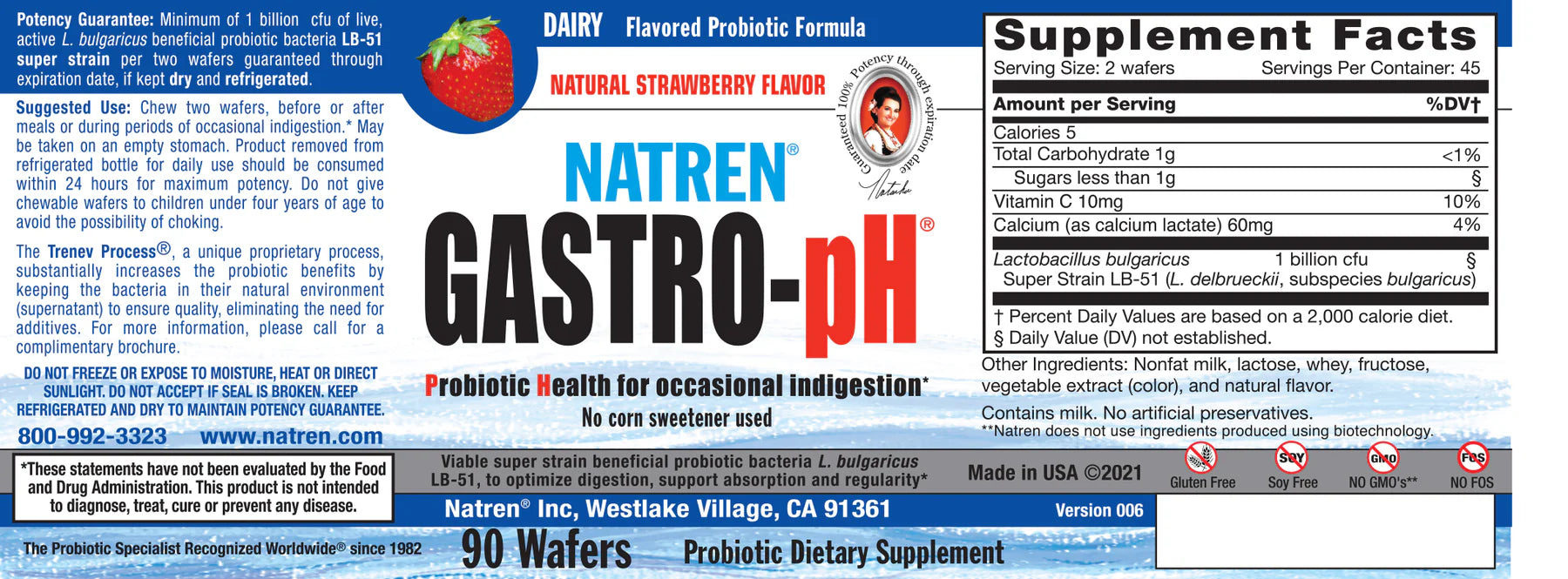 Natren Gastro-pH (Keep refrigerated)