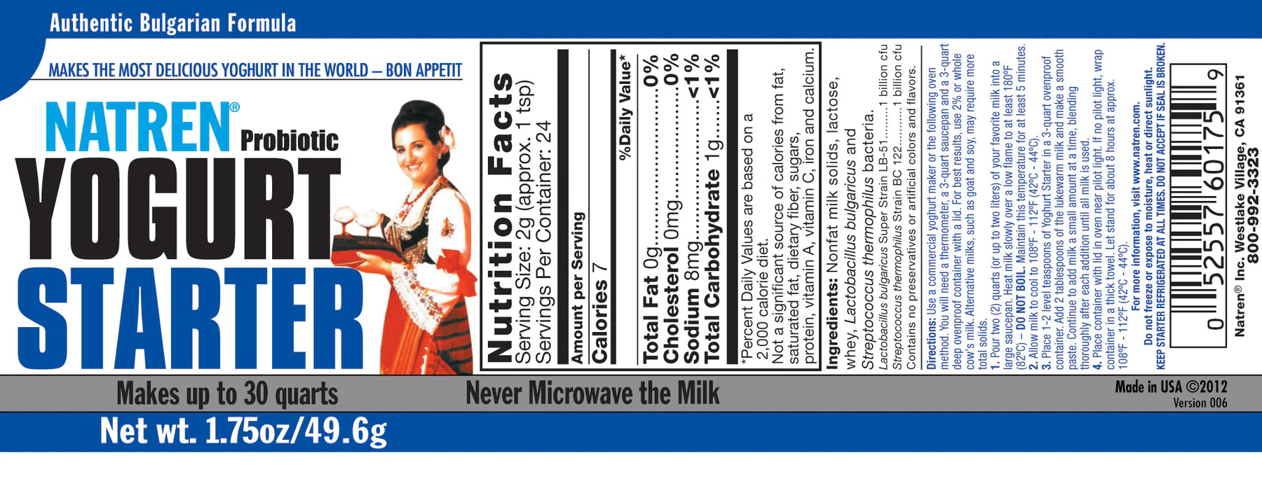 Natren® Yogurt Starter Powder (Keep Refrigerated)