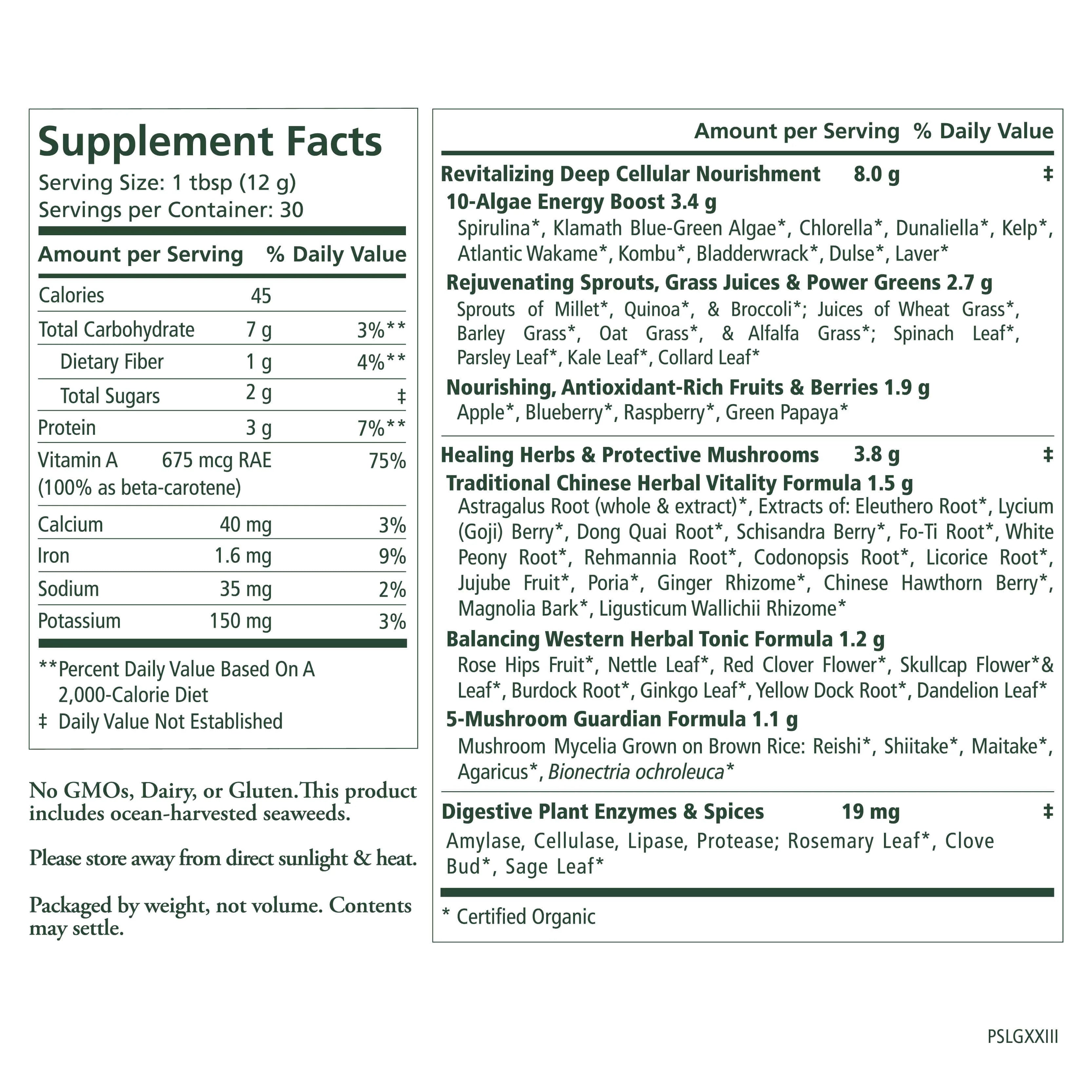 Pure Synergy® Organic Superfood — 12.5 oz Powder